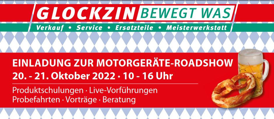 Einladung zur Motorgeräte-Roadshow am 20. und 21. Oktober 2022